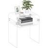 VEVOR Acrylic Bar Cart with 4 Lockable Wheels, Clear Mobile Utility Rolling Cart, Multifunction Serving Cart for Home Bar, Kitchen, Bathroom, Living Room, with Pulling Handle, 2-Tier, Modern(Clear)