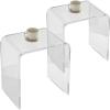 VEVOR Acrylic Side Table, U- Shaped Coffee Table, Clear Acrylic End Table with Waterfall Edges for Drink, Food, Snack Used in Living Room & Bedroom(Rectangular2)