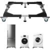 VEVOR All Stainless Steel Washing Machine Dolly Cart, 1200lbs Heavy Duty Furniture Dolly, Adjustable Fridge Stand Base with 4 Lockble Twin Wheels and 2 Strong Feet for Washer, Refrigerator and Dryer(23in-36.6in)
