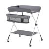 VEVOR Baby Changing Table, Foldable Diaper Change Station with Side Basket, Adjustable Height Changing Table with Lockable Wheels, Multi-Functional Nursery Storage Organizer, Gray(dark gray)
