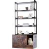 VEVOR Cat Litter Box Enclosure, Hidden Litter Box Furniture with 3 Storage Shelves, Wooden Cat Washroom Indoor, Large Cat House Cabinet Hidden Fit Most Litter Box, 33.5″L x 19.3″W x 58.7″H, Dark Brown(33.5″L x 19.3″W x 72.3″H-4 Shelves)