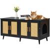 VEVOR Cat Litter Box Enclosure for 2 Cats, Litter Box Furniture Hidden 47.2in(Black)