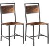 VEVOR Dining Chairs Set of 2, Wooden Chairs with Metal Frame and Backrest, Easy to Assemble Leather Side Chair, Modern Farmhouse Walnut Chair for Kitchen Living Room, Rustic Brown and Black(Set of 2)