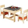 VEVOR Kids Table and Chair Set, 3 in 1 Wooden Kids Table with Storage Drawer, Toddler Activity Play Desk with 2 in 1 Detachable Tabletop, Children Table for Art, Eating, Reading, Learning, Natural(Natural)