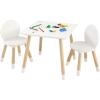 VEVOR Kids Table and Chairs, Toddler Table and Chair Set, Children Wooden Multi-Activity Table for Play, Art, Craft, Reading, Learning, Eating, 1 Table and 2 Chairs(White)
