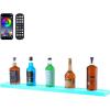 VEVOR LED Lighted Liquor Bottle Display, 3 Tiers 20 Inches Whiskey Rack, Supports USB, Illuminated Home Bar Shelf with RF Remote & App Control, 9 Static Colors, Acrylic Lighted Shelf for 15 Bottles(1 Step 40 Inches)