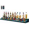 VEVOR LED Lighted Liquor Bottle Display, 3 Tiers 20 Inches Whiskey Rack, Supports USB, Illuminated Home Bar Shelf with RF Remote & App Control, 9 Static Colors, Acrylic Lighted Shelf for 15 Bottles(3 Step 70 Inches)