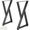 VEVOR Metal Table Legs, 28 x 18 inch Desk Legs, Set of 2, Heavy Duty Bench Legs, Z Shape Metal Furniture Legs,Wrought Iron Coffee Table Legs, Home DIY for Dining Table w/Rubber Floor Protectors,Matte(28×18 Inch)