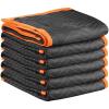 VEVOR Moving Blankets, 80″ x 72″, 35 lbs/dz Weight, 12 Packs, Professional Non-Woven & Recycled Cotton Packing Blanket, Heavy Duty Mover Pads for Protecting Furniture, Floors, Appliances, Blue/Orange(Black Side + Dark Blue Side + Orange Edges)