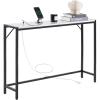 VEVOR Narrow Console Table, 41.7″ Behind Couch Shelf with Power Outlets, 2-Tier Long Entryway Shelf, Sofa Table with Metal Frame and Charge Station, for Entryway, Hallway, Living Room(Marble)