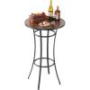 VEVOR Outdoor Bar Table, 47 x 15 in Patio Bar Table, Waterproof Top & Sturdy Metal Frame, Rectangle Counter Height Dining Tables, Outdoor Furniture for Balcony, Yard, Hot Tub, Poolside, Indoor(Round)