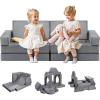 VEVOR Play Couch, Modular Kids Nugget Couch 15pcs, Toddler Foam Sofa Couch with High-Density 25D Sponge for Playing, Creating, Sleeping, Imaginative Kids Furniture for Bedroom and Playroom(14 Pcs)