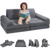 VEVOR Play Couch, Modular Kids Nugget Couch 15pcs, Toddler Foam Sofa Couch with High-Density 25D Sponge for Playing, Creating, Sleeping, Imaginative Kids Furniture for Bedroom and Playroom(10 Pcs)