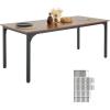 VEVOR Rectangle Dining Table, 71 inch Length Large Wood Tables for 6-8 Person, Farmhouse Dinner Furniture, Rustic Conference Desk with Iron Legs, for Home Kitchen Living Room, Brown(Only Table)