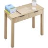 VEVOR Small Desk with Drawers, Kids Desk for Bedroom, Wooden Simple Study Table for Drawing, Reading, Writing, Rectangle MDF Furniture Study Storage Table for Home, Office, White + Wood(34.25″d X 15.55″w X 29.57″h)