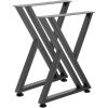 VEVOR Table Legs, 29.1″ H x 24″ W Steel Furniture Legs, 2204 lbs Max Load Heavy Duty, Easy Installation, Sturdy & Stable for Home Office Desk DIY, Coffee Dinner Bar Tables, Workbench,Set of 2, Black