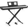 VEVOR Weighted Digital Piano, 88 Keys Fully Weighted, Electric Piano Keyboard with Furniture Stand, Power Adapter, Triple Pedal, Record Function, 280 Tones, Wireless Connection, for Beginners, White(Black  with X Stand)