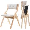 VEVOR Wooden Folding Chairs with Cushion, Set of 2, Portable Foldable Cushion Chair with Wooden Frame, Modern Padded Dining Chair for Kitchen, Office, Wedding, Party, Dining Room, Easy Assembly, Beige(Natural+beige)