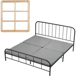 VEVOR 1.5 in Bunkie Board, Queen Size Wooden Mattress Support for Bed, Bed Board Slats with 200D Oxford Cloth, Easy Assembly Support Under Mattress, 4 Pieces(King)