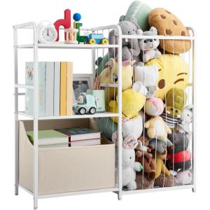 VEVOR 3-Tier Kids Bookshelf, Toy Storage Organizer for Toddler, Book Shelf for Kids Rooms with Sling Book Rack and Storage Bag, Kids Storage Book Shelves for Kids Room, Playroom, Kindergarten, Nursery(Toy Organizer With Fabric Drawer)