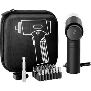 VEVOR 4V Electric Screwdriver, Cordless Screwdriver Set, 7 Torque Settings, 0.5 to 5N.m, 32 PCS 1/4 in Bits, Digital Display, LED Light, Type-C Charging, Ideal Tool for Furniture & Gaming PC(32PCS – 1/4″)