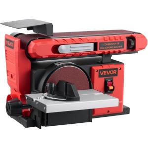 VEVOR 5″ Disc Sander & 1″ x 30″ Belt Sander, 250W Benchtop Belt Disc Sanders Combo with 0-45° Adjustable Worktable & Dust Collection Ports for Woodworking, Furniture Refinishing, DIY Crafting(6″ Disc & 4″ x 36″ Belt Sander Combo)