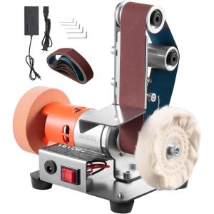 VEVOR 5″ Disc Sander & 1″ x 30″ Belt Sander, 250W Benchtop Belt Disc Sanders Combo with 0-45° Adjustable Worktable & Dust Collection Ports for Woodworking, Furniture Refinishing, DIY Crafting(3-in-1 Mini Belt Sander)