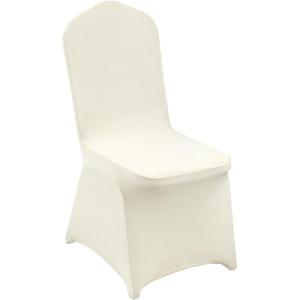 VEVOR 50 Pcs Black Chair Covers Polyester Spandex Stretch Slipcovers for Wedding Party Dining Banquet Arched-Front Chair Covers(Beige-d)