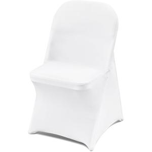 VEVOR 50 Pcs Black Chair Covers Polyester Spandex Stretch Slipcovers for Wedding Party Dining Banquet Arched-Front Chair Covers(White-c)
