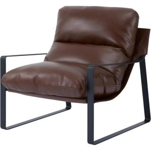VEVOR Accent Chair, Metal Framed Chair with Wooden Armrests, Modern Cozy Upholstered Armchair, with Soft Foam Cushioning, Detachable Cushion, for Living Room, Bedroom, Reading Room, Office, Beige(Brown)