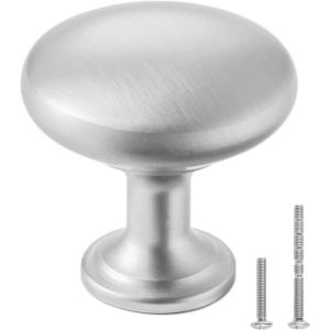 VEVOR Cabinet Knobs, 10 Pack, 1.42 Inch Zinc Alloy Drawer Pulls Door Handles, Rectangular Kitchen Dresser Solid Knobs, Cupboard Hardware with Screws for Bathroom Closet Cabinets Drawers, Chrome Color(25 Pcs)