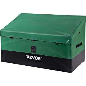 VEVOR Deck Box, 100 Gallon Outdoor Storage Box, 48.0″ x 21.5″ x 24.5″, Waterproof PP Deckbox with Aluminum Alloy Padlock, for Patio Furniture, Garden Tools, Outdoor Cushions, Gray(150gal)