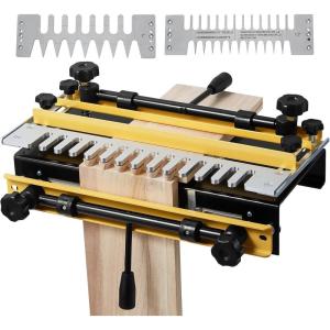 VEVOR Dovetail Jig, 12 in Width, Dove Tailing Router Jigs with 4 Router Bits & 3 Templates, Precise Alignment Dove Tail Jig, Mortise and Tenon Woodworking Tools for Furniture & Wood Cabinet Making(Three Templates)