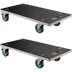VEVOR Furniture Dolly, 551 lbs Load Capacity, Furniture Moving Dollies with 4 TPR Silent Wheels, Rectangle Multifunctional Flat Dolly for Piano Furniture Couch Washing Machine Fridge, 2 Pack, Black(22.6in X 11.4in)