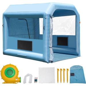 VEVOR Inflatable Paint Booth, 9.8 x 8.2 x 8.2 ft Inflatable Spray Booth, with 550W Powerful Blower and Air Filter System, Portable Car Paint Booth for Motorcycle, Bicycle, Small Furniture Painting(10×8.5×8.5ft)