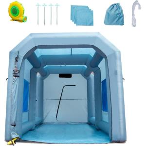 VEVOR Inflatable Paint Booth, 9.8 x 8.2 x 8.2 ft Inflatable Spray Booth, with 550W Powerful Blower and Air Filter System, Portable Car Paint Booth for Motorcycle, Bicycle, Small Furniture Painting(13x10x9Ft)