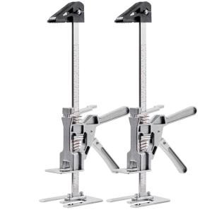 VEVOR Labor Saving Arm Jack, 2 PCS 220 lbs Bearing Capacity, Lifting up to 7.1″, Metal Hand Lifting Jack Tool with Magnetic Level, Adjustable Height, for Door, Window, Furniture, Woodworking, Silver(L-12inch)