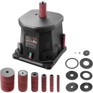 VEVOR Oscillating Spindle Sander, 2400RPM Benchtop Spindle Sander with 6 Sleeves (1/2″-3″), 5/8″ Stroke, 15.6″ x 11.6″ Cast Iron Worktable for Furniture Finishing, Crafts Sanding, DIY Woodworking(15″x11.5″)