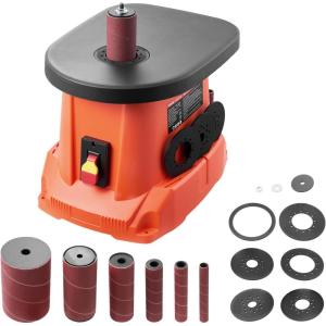 VEVOR Oscillating Spindle Sander, 2400RPM Benchtop Spindle Sander with 6 Sleeves (1/2″-3″), 5/8″ Stroke, 15.6″ x 11.6″ Cast Iron Worktable for Furniture Finishing, Crafts Sanding, DIY Woodworking(15.6″x11.6″)