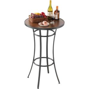VEVOR Outdoor Bar Table, 47 x 15 in Patio Bar Table, Waterproof Top & Sturdy Metal Frame, Rectangle Counter Height Dining Tables, Outdoor Furniture for Balcony, Yard, Hot Tub, Poolside, Indoor(Round)