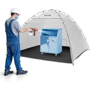 VEVOR Portable Paint Booth, Larger Spray Paint Tent with Built-in Floor & Mesh Screen & Windproof Hooks, Painting Tent Station for Furniture DIY Hobby Tool, 7.5×5.2×5.2ft Spray Paint Shelter(L120*W120*H75inch)