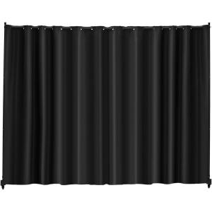 VEVOR Room Divider, Portable Panel Room Divider with Wheels Curtain Divider Stand, Freestanding Room Divider Privacy Screen for Office, Bedroom, Dining Room, Study, Brown(Black)