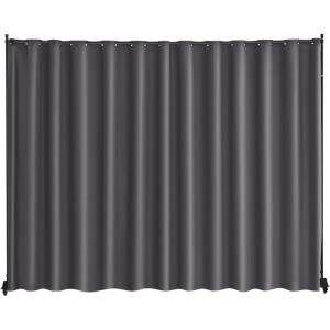 VEVOR Room Divider, Portable Panel Room Divider with Wheels Curtain Divider Stand, Freestanding Room Divider Privacy Screen for Office, Bedroom, Dining Room, Study, Brown(Grey)