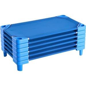 VEVOR Stackable Kiddie Cot, 6 Pack Portable Toddler Nap Cots, Standard Size 52″ L x 23″ W Daycare Cots for Kids, Preschool Classroom Daycare Beds for Sleeping, Resting, Naptime, Blue(40″ L X 23″ W – 6pcs)