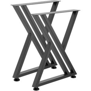 VEVOR Table Legs, 29.1″ H x 24″ W Steel Furniture Legs, 2204 lbs Max Load Heavy Duty, Easy Installation, Sturdy & Stable for Home Office Desk DIY, Coffee Dinner Bar Tables, Workbench,Set of 2, Black