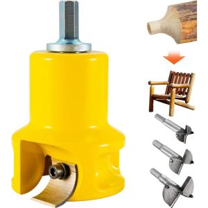 VEVOR Tenon Cutter, 1″/25.4mm & 1.5″/38mm & 2″/50.8mm, Premium Aluminum & Steel Log Furniture Cutter, with Dual Curved Blades & Button Screws Home Master Kit, Commercial Starter’s Tool for Home DIY(Curved Blade-1.5 in)
