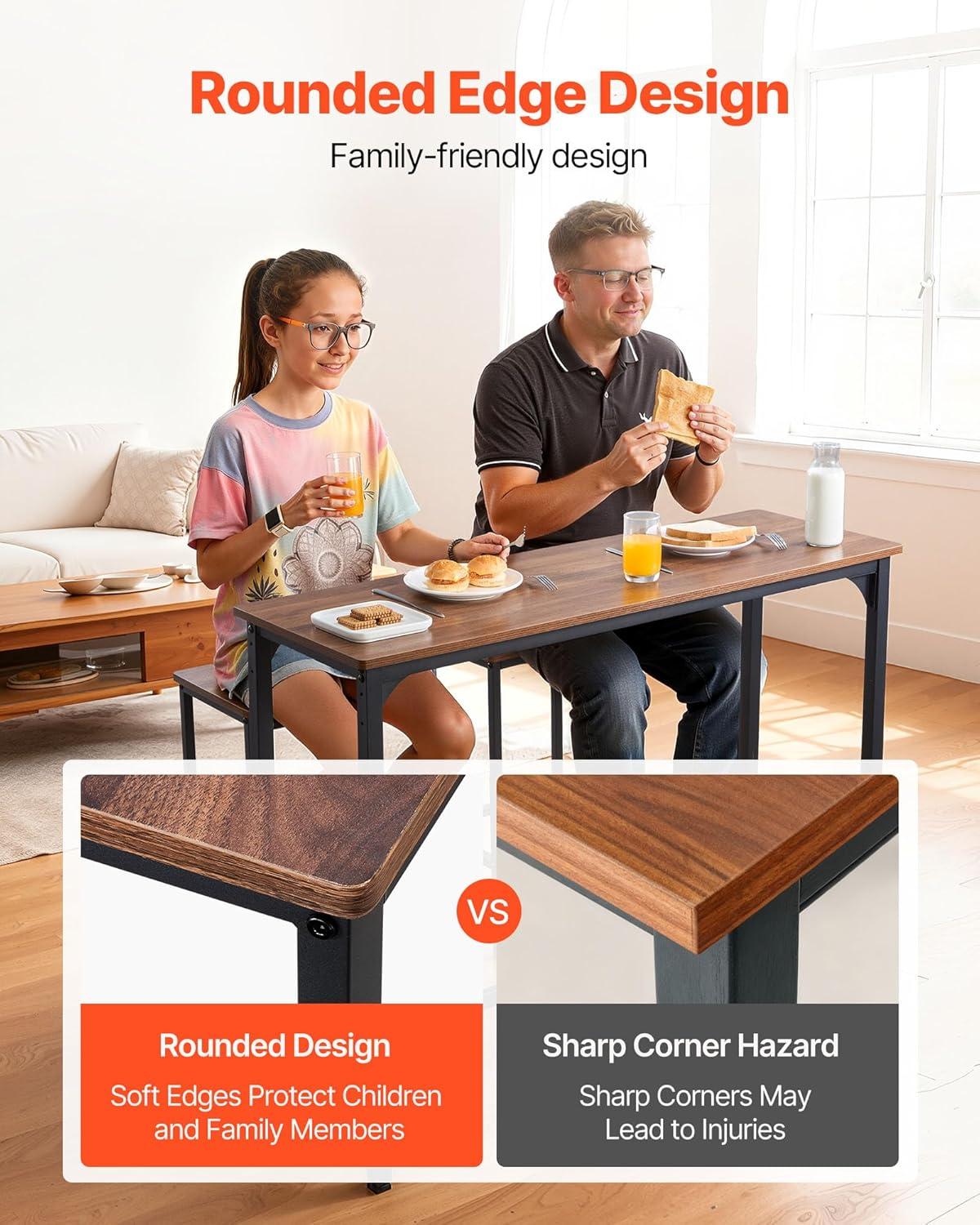 image:imageVEVOR Bar Table and Chairs Set 3PCS 235 Bars Tables Set with Rounded Corner Design Round Pub Table with Two Stools for Office Desk Breakfast Corner Mini Bars Light Gray Black3PCS 472