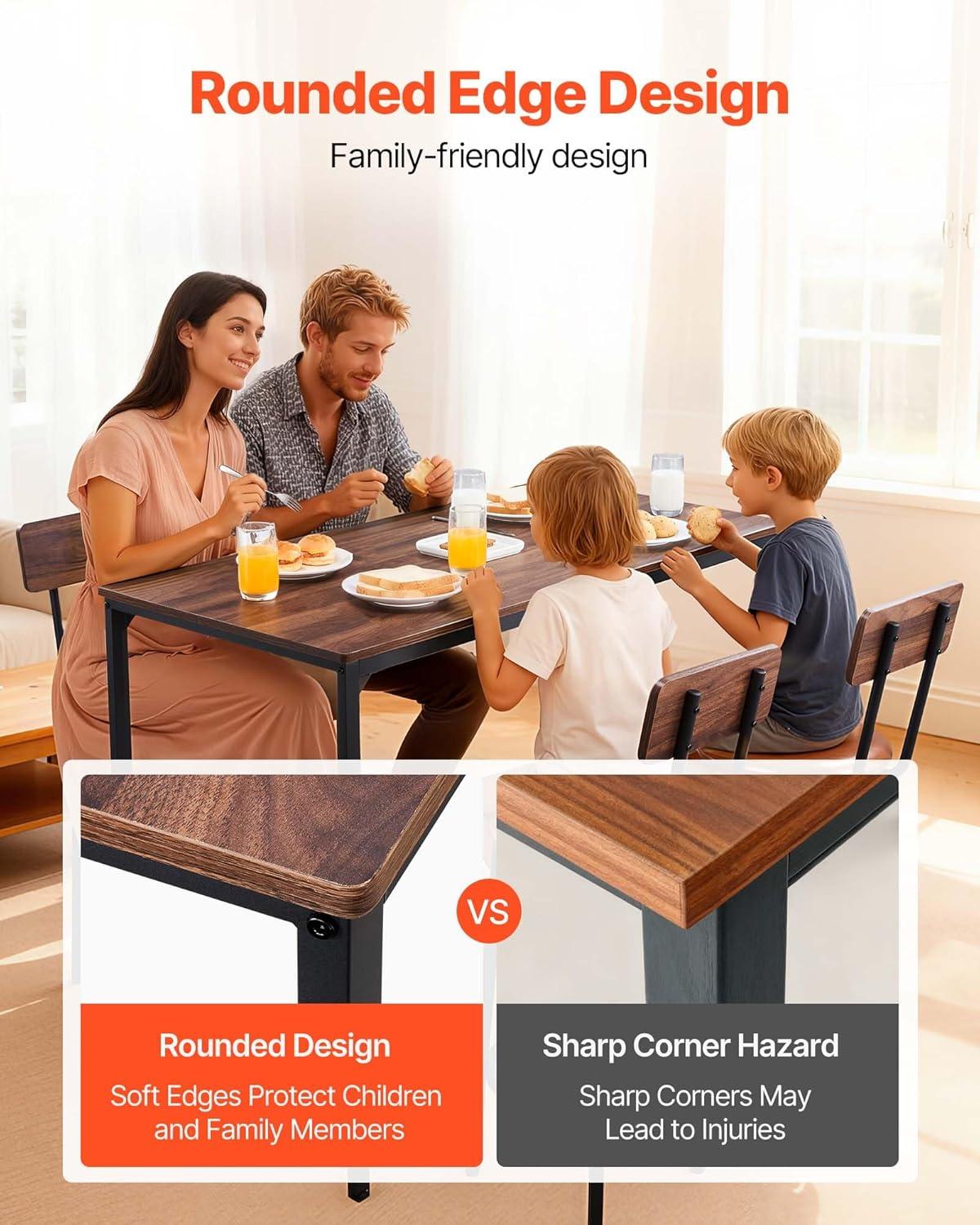 image:imageVEVOR Bar Table and Chairs Set 3PCS 235 Bars Tables Set with Rounded Corner Design Round Pub Table with Two Stools for Office Desk Breakfast Corner Mini Bars Light Gray Black5PCS 472
