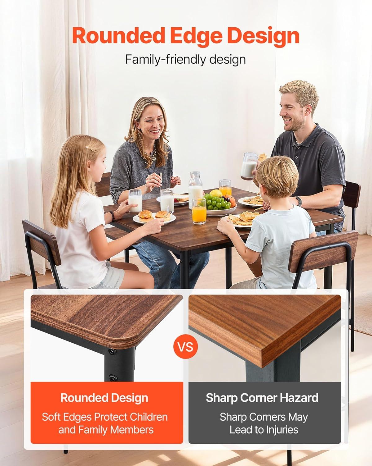 image:imageVEVOR Bar Table and Chairs Set 3PCS 235 Bars Tables Set with Rounded Corner Design Round Pub Table with Two Stools for Office Desk Breakfast Corner Mini Bars Light Gray Black5pcs 35