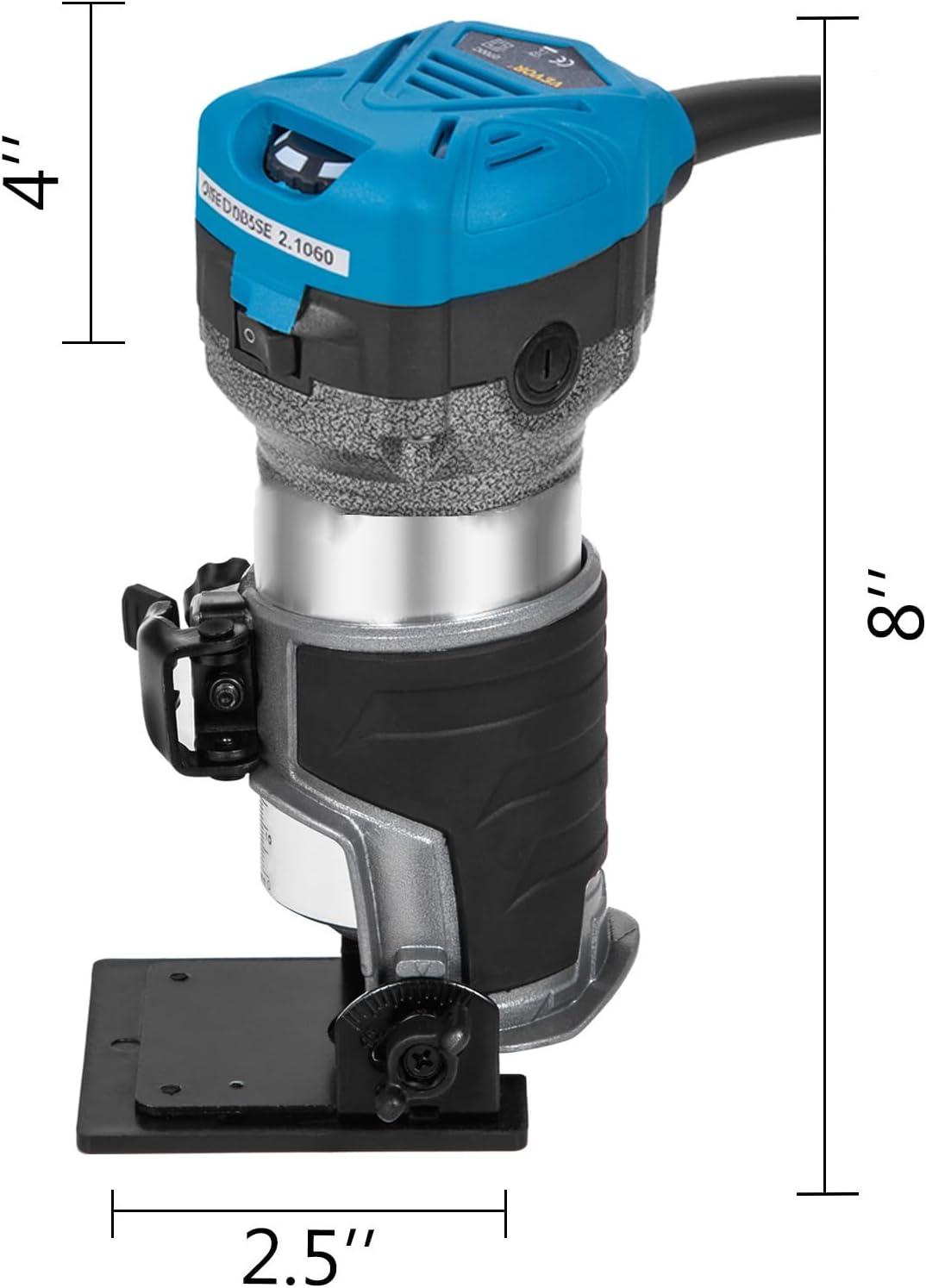 image:imageVEVOR Compact Router 125HP With Fixed Base Plunge Base and Tilt Base Variable Speed Wood Router Kit Max Torque 30000RPM For Woodworking amp Furniture Manufacturingw Fixed Base Plunge Base and Tilt Base